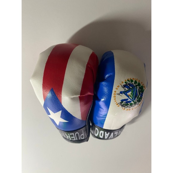 Boricuba Store Other - Puerto Rico and El Salvador Mini Boxing Gloves Flag Souvenir Hanging Decor Pair